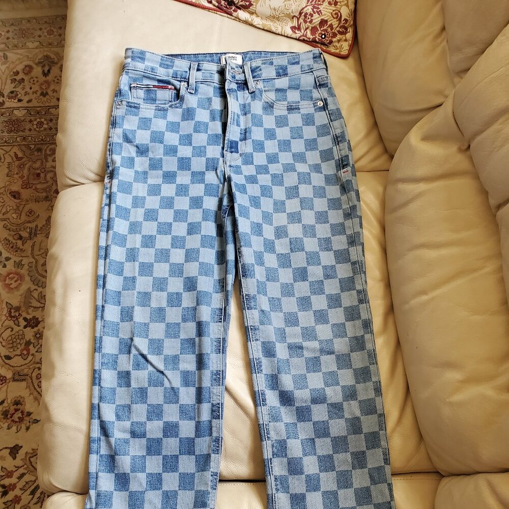 Tommy Hilfiger Straight Leg Checkered Jeans
